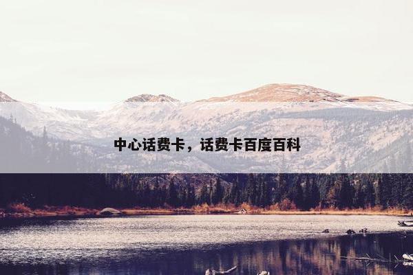 中心话费卡，话费卡百度百科