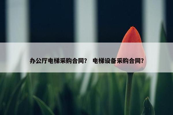 办公厅电梯采购合同？ 电梯设备采购合同？