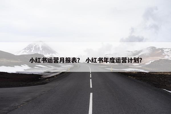 小红书运营月报表？ 小红书年度运营计划？