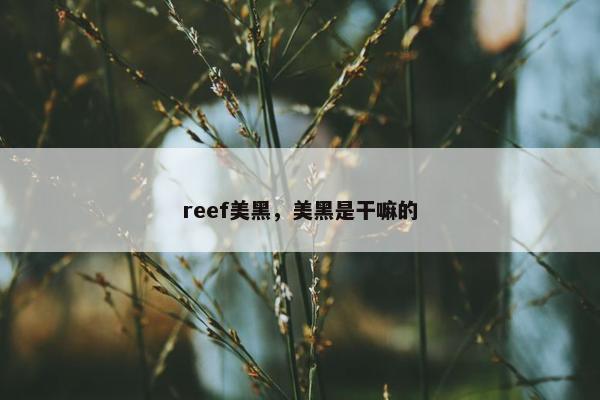 reef美黑，美黑是干嘛的