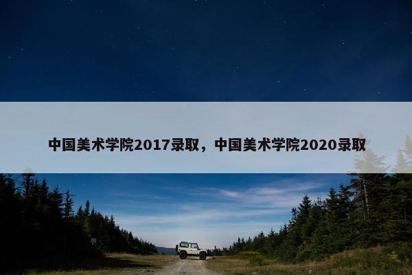 中国美术学院2017录取，中国美术学院2020录取
